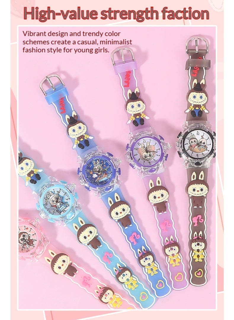LABUBU Girls' Watch - 3D Cartoon Waterproof Toddler Watch, a gift for girls aged 2-8 years old, also suitable as a toy for girls aged 3, 4, 5, 6, and 7 years old - Children's Gift - Image 5